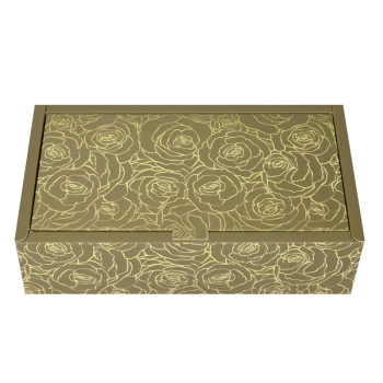 Подаръчна кутия Златна рози с капак