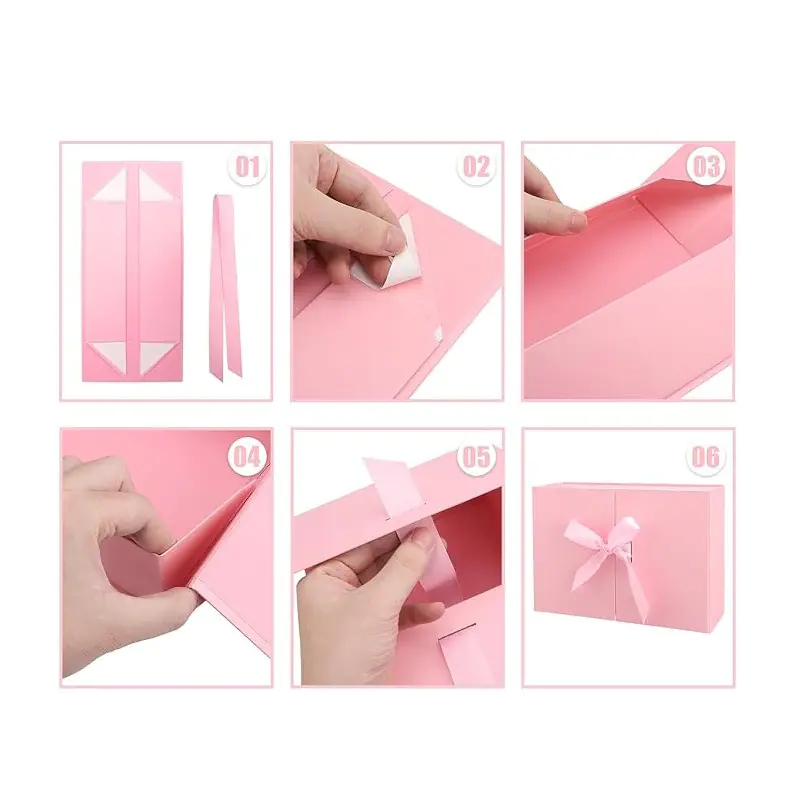 Подаръчна кутия с панделка в розово