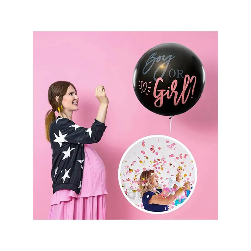 Латексов балон с конфети Boy or Girl за разкриване пола на бебето