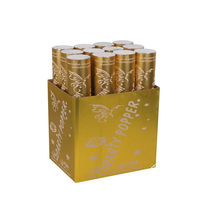 Парти цилиндър с конфети Party Popper - златни ленти