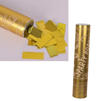 Парти цилиндър с конфети Party Popper - златни ленти