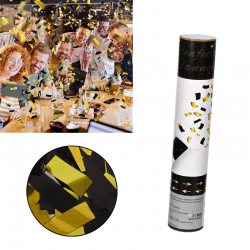 Парти цилиндър с конфети Party Popper - златни и черни ленти Парти цилиндър с конфети Party Popper - златни и черни ленти