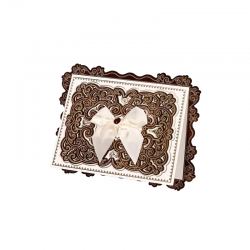 Поздравителна картичка Честит празник с бяла панделка