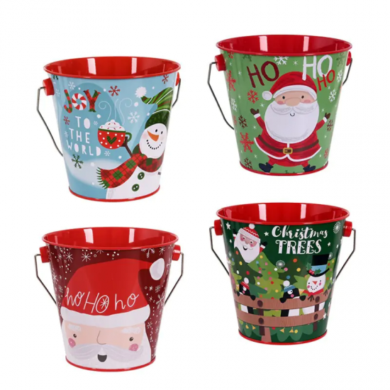 Метална коледна кофичка Метална коледна кофичка