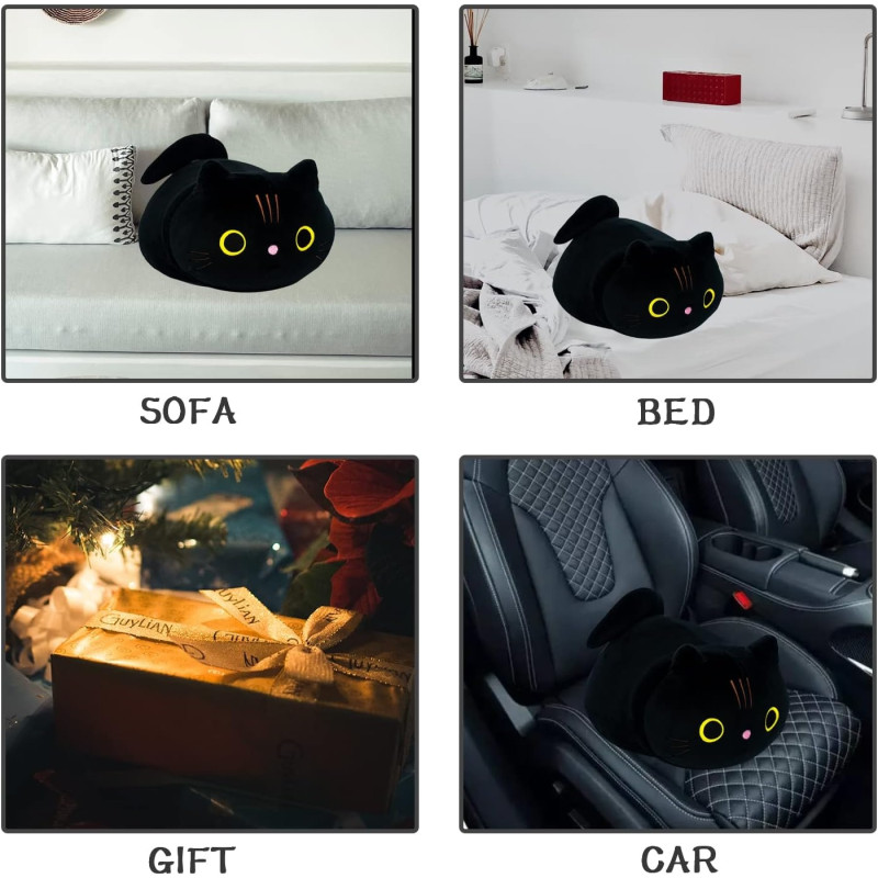  Плюшено коте Чара, черно, 20 см