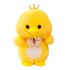 Плюшено пате с коронка, жълто, 23 см