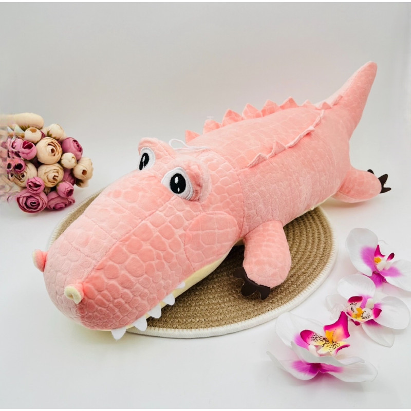 Плюшен крокодил Кика, розов, 45 см