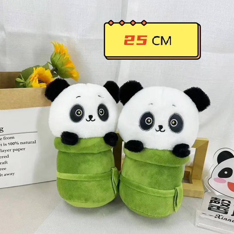 Плюшена панда в бамбук, 25 см