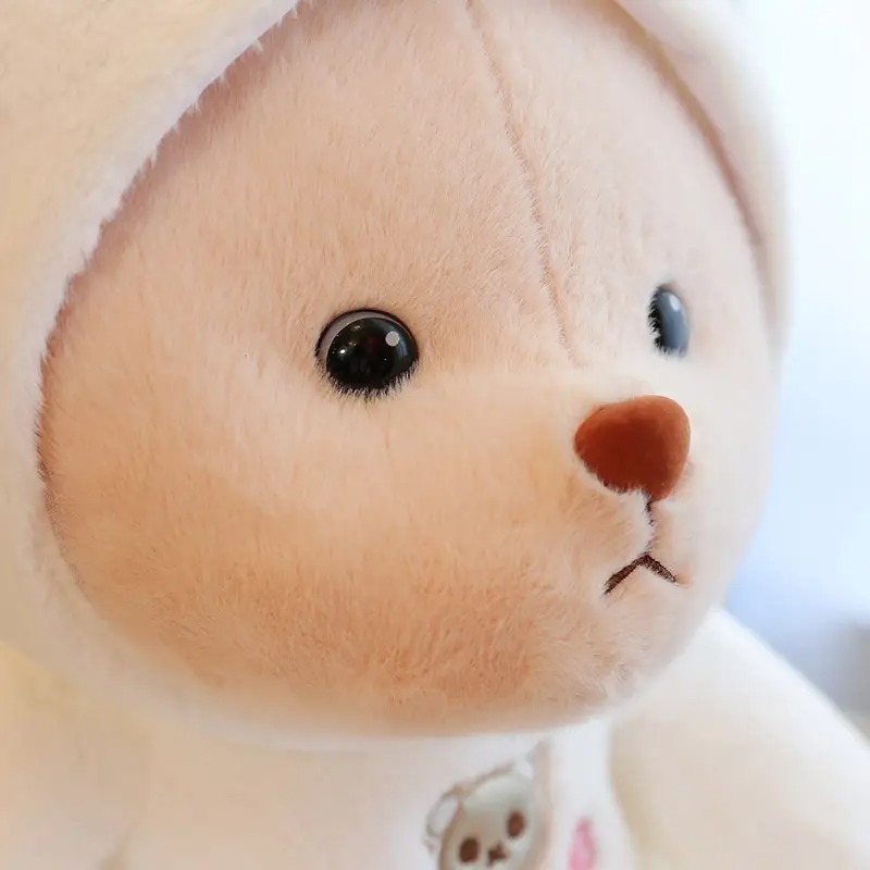 Плюшено мече в костюм на зайче, 23 см