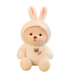 Плюшено мече в костюм на зайче, 23 см