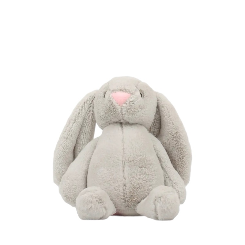 Плюшено зайче с дълги уши, сиво, 25 см