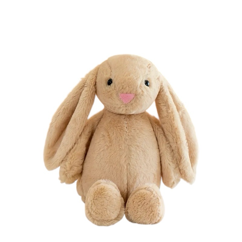 Плюшен заек с дълги уши, бежов, 25 см