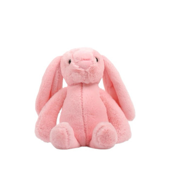 Плюшено зайче с дълги уши, розов, 25 см