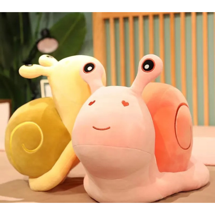 Плюшен охлюв, жълт, 20 см