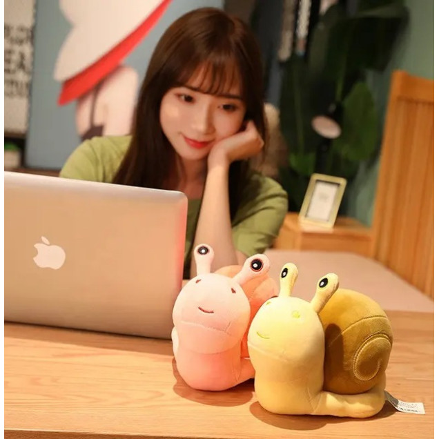 Плюшен охлюв, жълт, 20 см