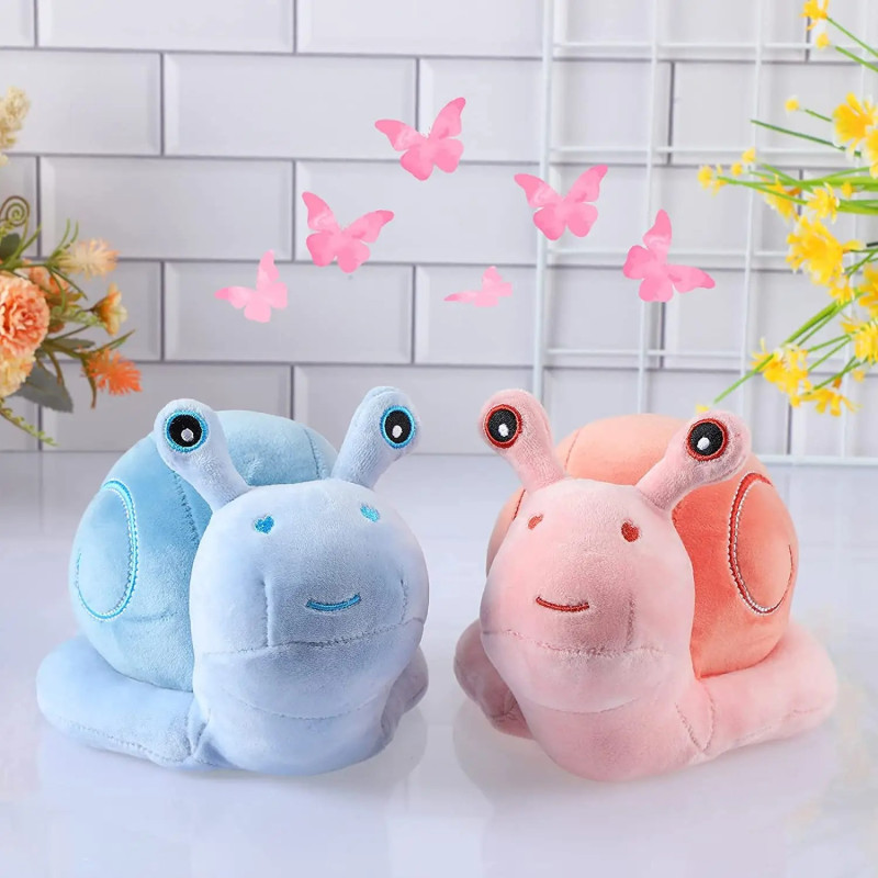 Плюшен охлюв, розов, 20 см