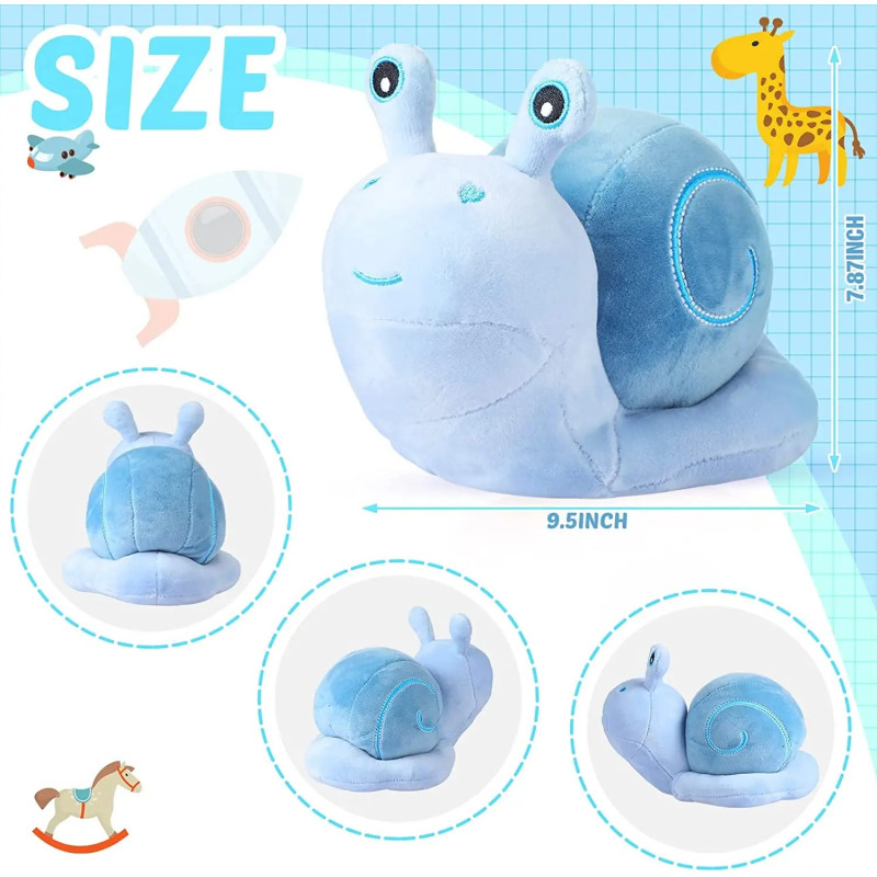 Плюшен охлюв, син, 20 см