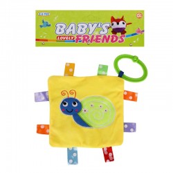 Бебешка плюшена играчка със звук в жълто