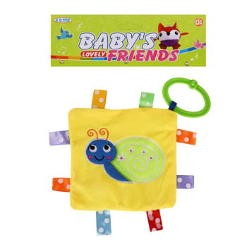 Бебешка плюшена играчка със звук в жълто