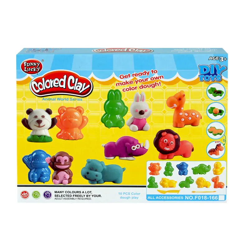 Моделин с фигурки, 10 цвята