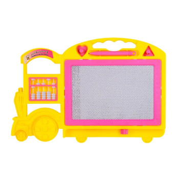 Магнитна дъска за рисуване с печат и сметало в жълто