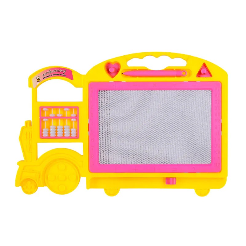 Магнитна дъска за рисуване с печат и сметало в жълто