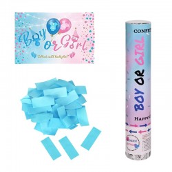 Сини конфети в цилиндър за разкриване пола на бебето, 28 см Сини конфети в цилиндър за разкриване пола на бебето, 28 см