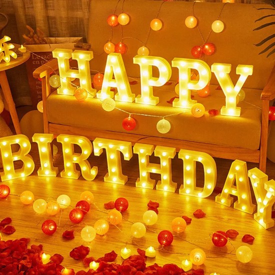 Комплет светещи LED букви - Happy Birthday /ПВЦ/