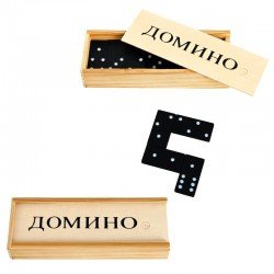 Домино в дървена кутия - 15 см