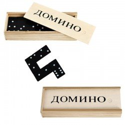 Домино в дървена кутия - 17 см