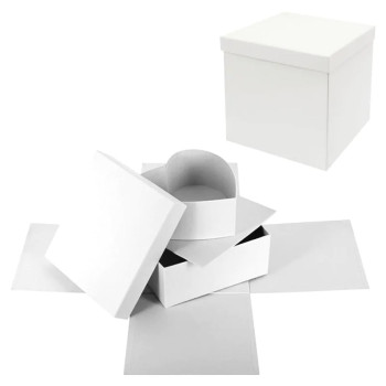 Подаръчна кутия Албум с две нива в бяло