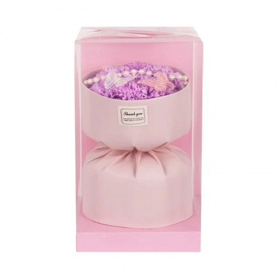 Луксозен букет от вечни цветя с декорация в подаръчна кутия