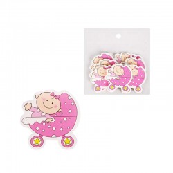 Елемент за декорация - Бебе в розова количка Елемент за декорация - Бебе в розова количка