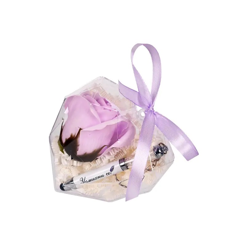 Подаръчен комплект Уснихни се със сапунена роза и химикал