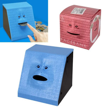 Интерактивна касичка Лице ядящо монети, синя