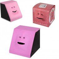 Забавна Интерактивна касичка - Лице ядящо монети в розово