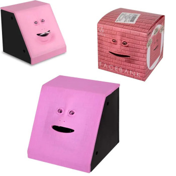 Интерактивна касичка Лице ядящо монети, розова