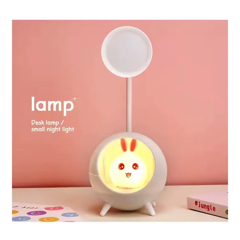 Настолна LED лампа - Зайче в бяло