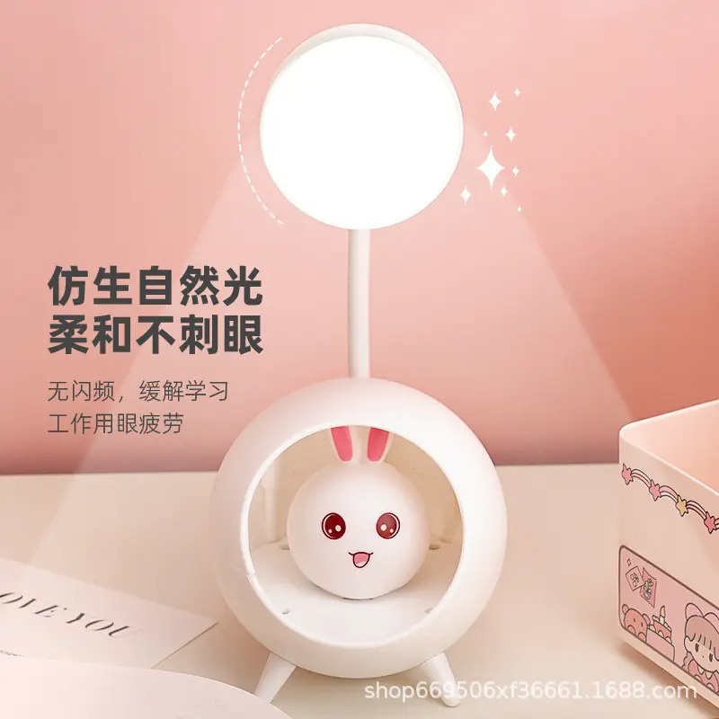 Настолна LED лампа - Зайче в бяло