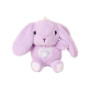 Плюшен ключодържател зайче със сърчице, лилав, 16 см