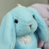 Плюшен ключодържател зайче със сърчице, светлосин, 16 см
