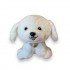 Плюшено куче със звънче, бяло, 22 см