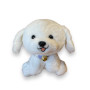 Плюшено куче със звънче, бяло, 22 см