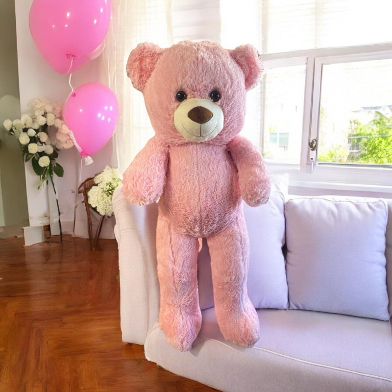 Плюшено мече Теди, розово, 80 см