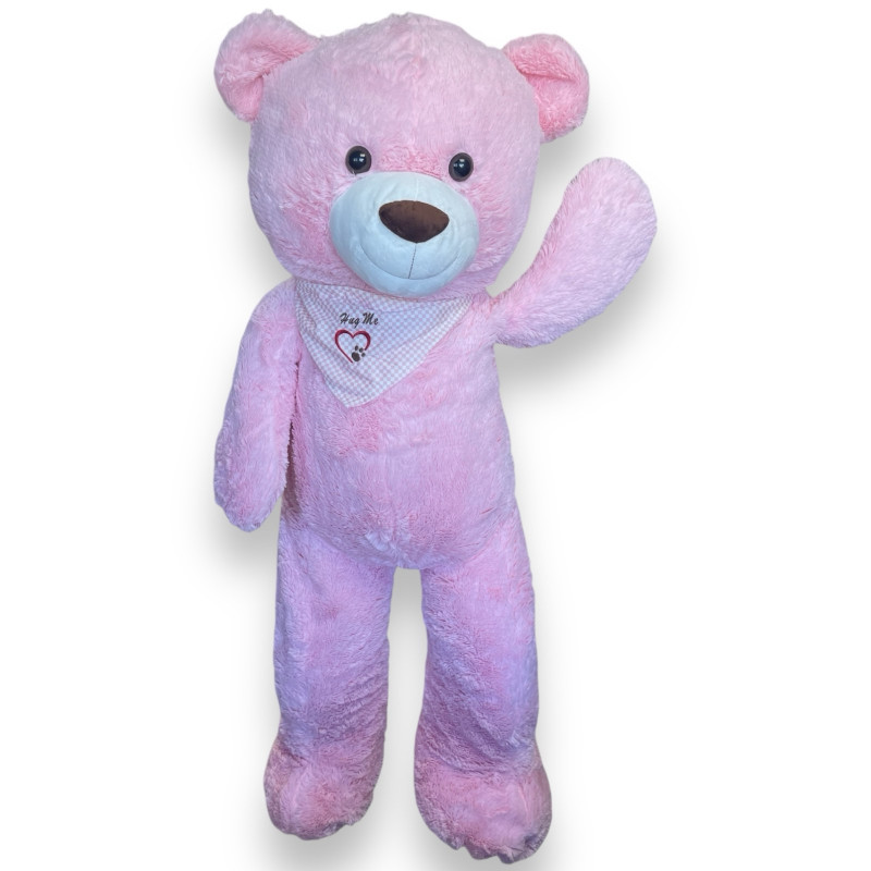 Плюшено мече със шал, розово, 130 см