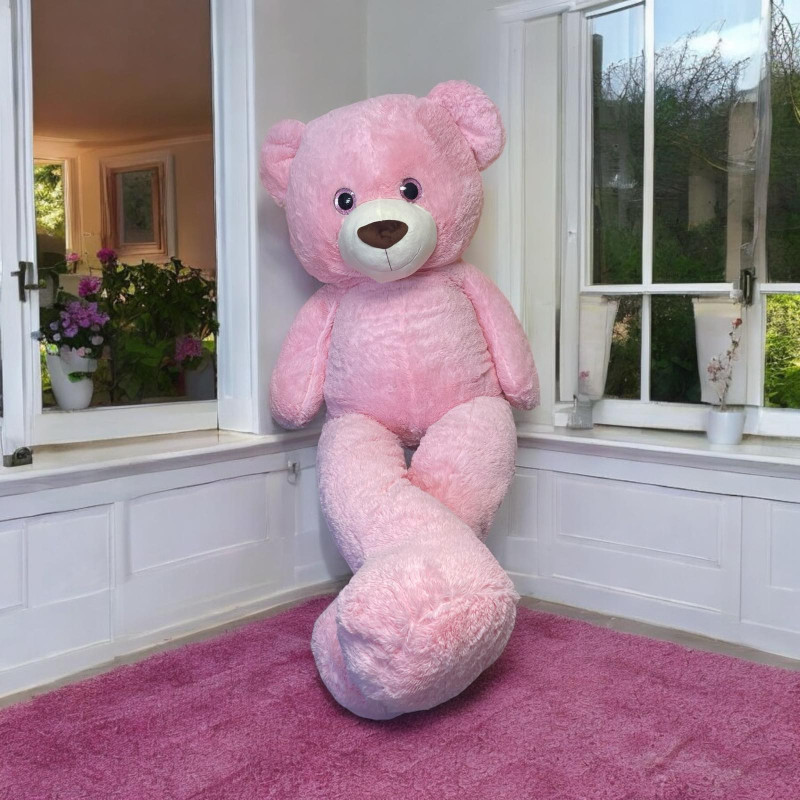 Плюшено мече с дълги крака Катя, розово, 200 см