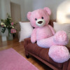 Плюшено мече с дълги крака Катя, розово, 200 см