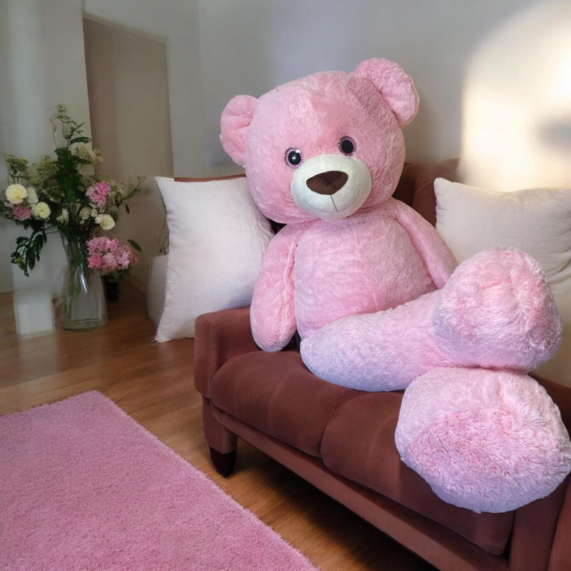 Плюшено мече с дълги крака Катя, розово, 200 см