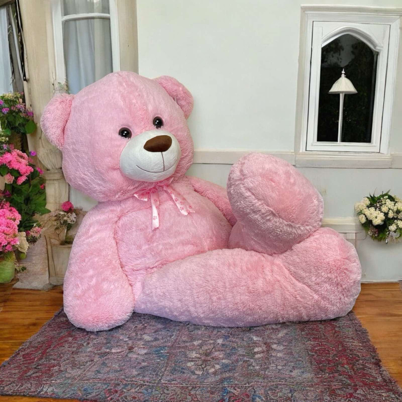 Плюшено мече с дълги крака Катя, розово, 150 см