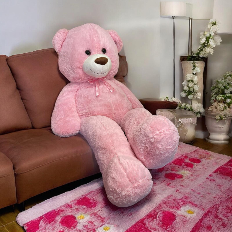 Плюшено мече с дълги крака Катя, розово, 150 см